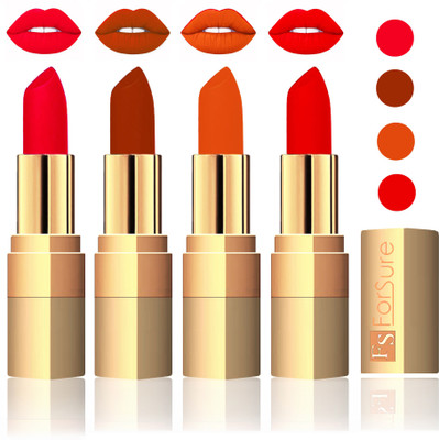 

Forsure Golden Velvet Matte Lipstick(Sweet Pink,Brown,Light Brown,Sweet Red, 14 g)