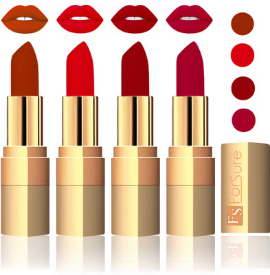 

Forsure Golden Velvet Matte Lipstick(Brown,Soft Red,Maroon,Plum, 14 g)