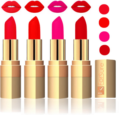 

Forsure Golden Velvet Matte Lipstick(Red,Fast Red,Pink,Soft Red, 14 g)
