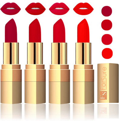 

Forsure Golden Velvet Matte Lipstick(Plum,Maroon,Mauve,Fast Red, 14 g)