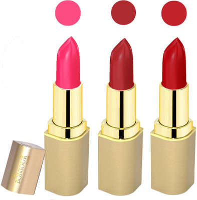 

Bonjour Paris Creamy matte lipstick 17-06L1(pink-dark red-dark red, 12 g)