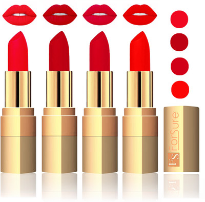 

Forsure Golden Velvet Matte Lipstick(Red,Maroon,Mauve,Fast Red, 14 g)