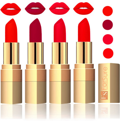 

Forsure Golden Velvet Matte Lipstick(Hot Red,Plum,Sweet Pink,Romantic Red, 14 g)
