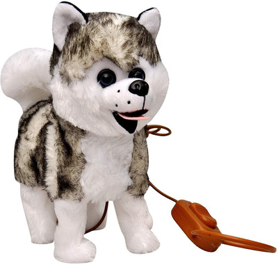 

Toyshine Musical Soft Dog Toy with Moving Tail, Running Function, Grey White Husky Dog(Multicolor)