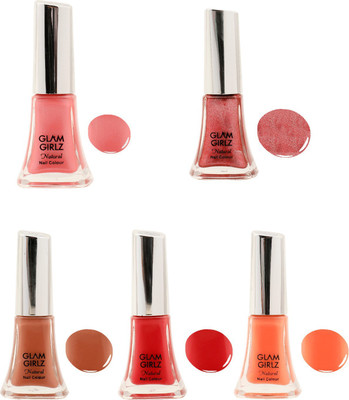 

Glam Girlz nail polish combo(set of 5) Pink, Red, Orange, Nude(Pack of 5)
