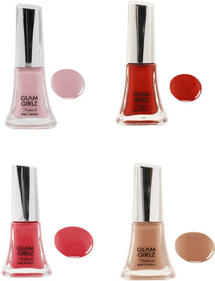 

Glam Girlz nail polish combo(set of 4) Pink, Red, Nude(Pack of 4)