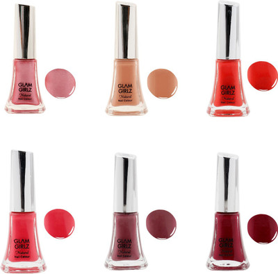 

Glam Girlz nail polish combo(set of 6) Orange, Maroon, Nude(Pack of 6)