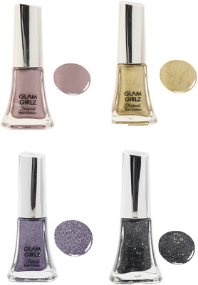 

Glam Girlz nail polish combo(set of 4) Black, Gold, Purple, Pink(Pack of 4)