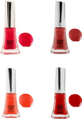 

Glam Girlz nail polish combo(set of 4) Red, Orange, Pink(Pack of 4)