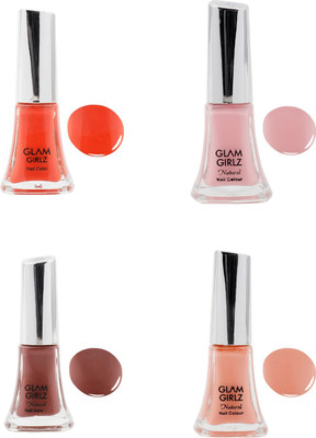 

Glam Girlz nail polish combo(set of 4) Orange, Pink, Brown, Beige(Pack of 4)