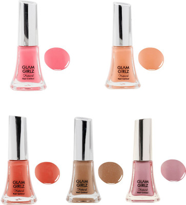 

Glam Girlz nail polish combo(set of 5) Pink, Brown, Beige, Mauve(Pack of 5)
