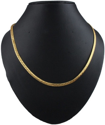 Onnet 1 Gram Gold Plated Thin Patti Chain For Men Gold-plated Plated Alloy Chain