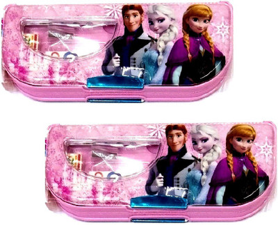 

S2KCrafts S2KC-1139 Princess Barbies stationery kit inside the box Art Plastic Pencil Boxes(Set of 2, Pink, Pink)