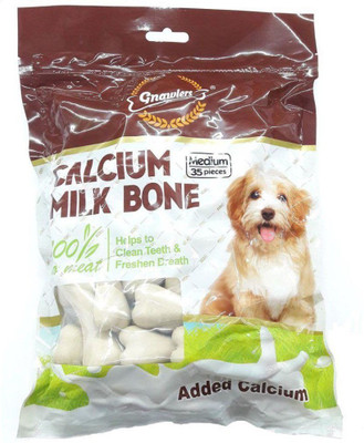 

Goofy Tails Gnawlers Calcium Milk Bone For Dog (Medium, 35pcs) Milk Dog Treat(900 g)