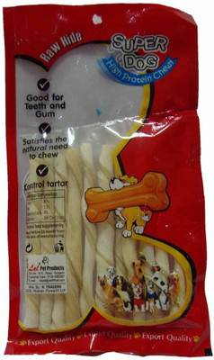 

Super Dog Chew White Twist Sticks Milk Dog Treat(100 g, Pack of 2)