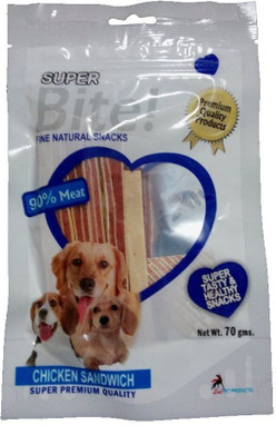 

Super Bite Sandwich Chicken Dog Treat(70 g, Pack of 3)