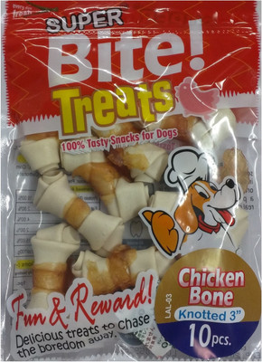 

Super Bite Knotted Chicken Bone Dog Treat (3x10) Chicken Dog Treat(170 g, Pack of 2)