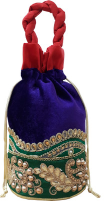 

Himalaya Handicraft wedding potli bag Potli(Blue)