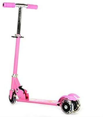 

Shrih Foldable Kids Scooter for Girls with Bell and Led Light Tyres ( Manual Scooter(Pink)
