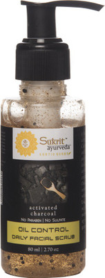 sukrit ayurveda Activated Charcoal Oil Control Scrub(80 ml)
