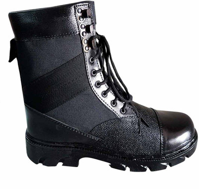 

TopamTop Leather Combat Boots Boots For Men(Black