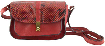 

TRYSCO Girls Casual Red Genuine Leather Sling Bag