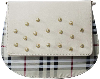 

TANSY Women Casual White Polyester Sling Bag