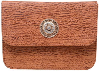 TANSY Women Evening/Party Brown Polyester Sling Bag