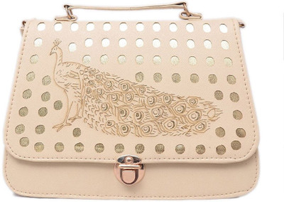 TANSY Women Evening/Party Tan PU Sling Bag