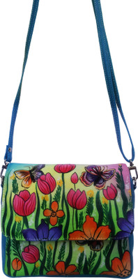

EL Mio Women Evening/Party, Casual Blue Genuine Leather Sling Bag