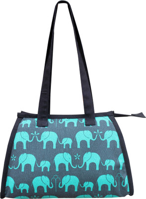 

Ryan Men & Women Casual, Evening/Party Blue, Black Cotton Hand-held Bag, Black;blue