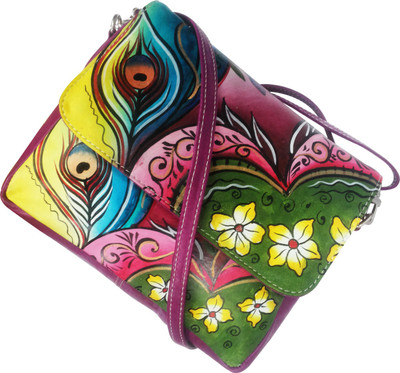 

EL Mio Women Evening/Party, Casual Multicolor Genuine Leather Sling Bag