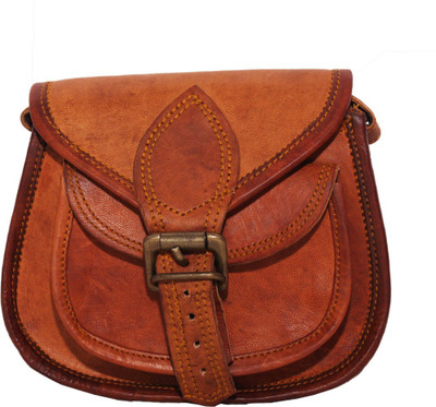 

The Rajasthali Girls Casual Brown Leatherette Sling Bag