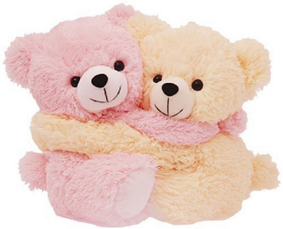 

Misheema Creations Couple Teddy Bear in Hug Position (Pink & Cream) - 25 cm(Pink & Cream)