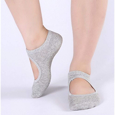 

Aeoss 1Pair Women Sports Fit Yoga Socks Anti Skid Breathable Fitness Pilates Socks Dancing Gym Non Slip Cotton Sock Heel Stockings Palm, Elbow & Ankle Support (Free Size, Grey)