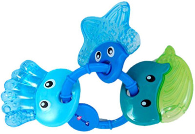 

Guru Kripa Baby Products  Presents- Baby Teather BPA-Free Non Toxic Toddler And Infant Baby Silicone Tooth Gel Sooter Teether Keys Ring Teething Toys For Baby Rattle Toy Textured Water Filled Make Relax for Baby Blue. Teether(Blue)