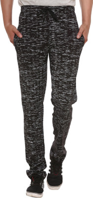 SHAUN Self Design Men Black Track Pants