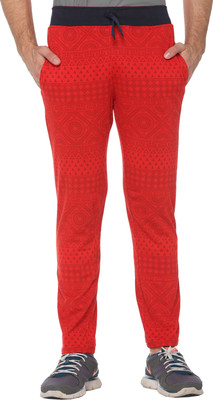 SHAUN Self Design Men Red Track Pants