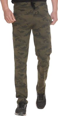SHAUN Self Design Men Green Track Pants
