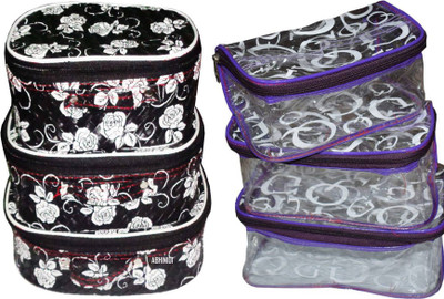

ABHINIDI pack of 1 cosmetic pouch set of 3 bridal organizer jewellry srorage jewellery and Cosmatic pouch Vanity Box(Multicolor)
