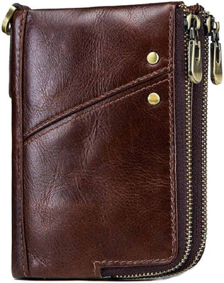 

SPL Men Brown Genuine Leather Wallet(12 Card Slots), Coffee