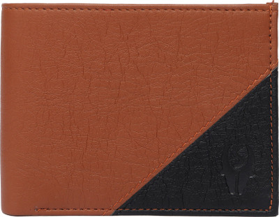 

SAMTROH Men Casual Tan Artificial Leather Wallet(2 Card Slots), Tan & black