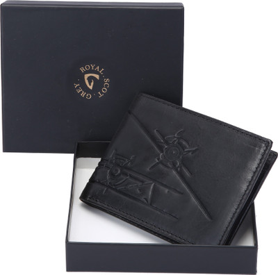 

ROYAL SCOT GREY Men Black Genuine Leather Wallet(6 Card Slots)