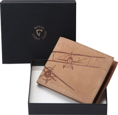 

ROYAL SCOT GREY Men Beige Genuine Leather Wallet(6 Card Slots)