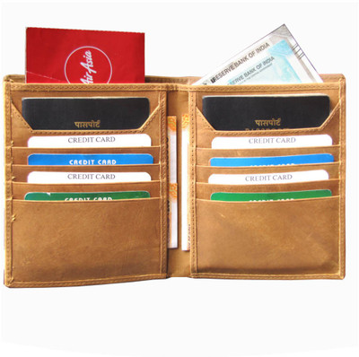 

ABYS Men Tan Genuine Leather Card Holder(8 Card Slots)