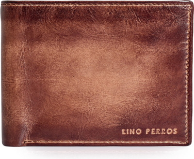 

Lino Perros Men Casual Brown Genuine Leather Wallet(10 Card Slots)