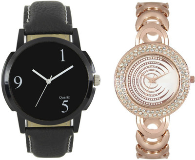 

DURVA RETAIL DRL_006-202 Black & Rose Gold Collection Watch - For Couple