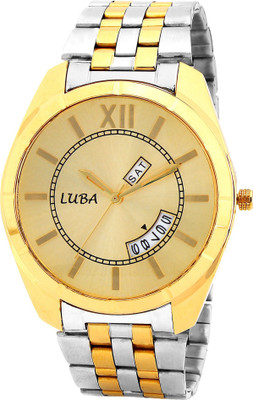 

LUBA 4856 GOLDEN DAY N DATE WATCH WITH TWO TONE CHAIN Watch - For Men
