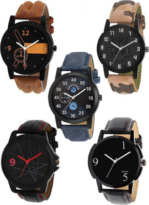 

KNACK KN414Nk80 Genuine leather belt and tranding dial watch combo for Boys Watch - For Boys & Girls