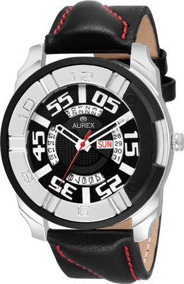 Aurex Black Dial Day And Date Functioning Boys Analog Watch  - For Men
